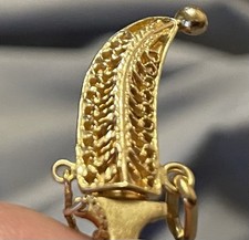 Sciabola sbriciolata ciondolo oro 750 sciabola estraibile con catena di sicurezza IS LAM