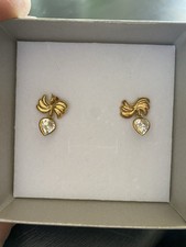 Orecchini A Fiocco  Oro 750 E Zirconi Pendenti