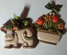 Set THUN 2 formelle Mucca e Tulipani FUORI PRODUZIONE 15 cm RARI collezione