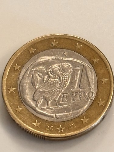 Moneta euro gufo grecia - grecia, 2002