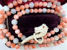 COLLANA CORALLO VERA PELLE DI