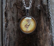 Collana acciaio fenice, immagine moneta oro antica Roma, archeologia, handmade