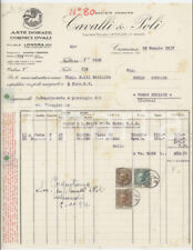 1937 CREMONA S.A. CAVALLI e POLI Aste dorate Cornici ovali - Fattura commerciale