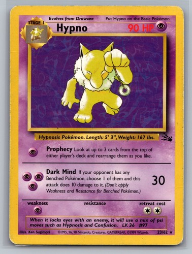 Hypno fossil 62 rare - hypno,