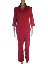 Sfizio Completo Da Donna Taglia 42 M Medium Tailleur Rosso Giacca E Pantalone
