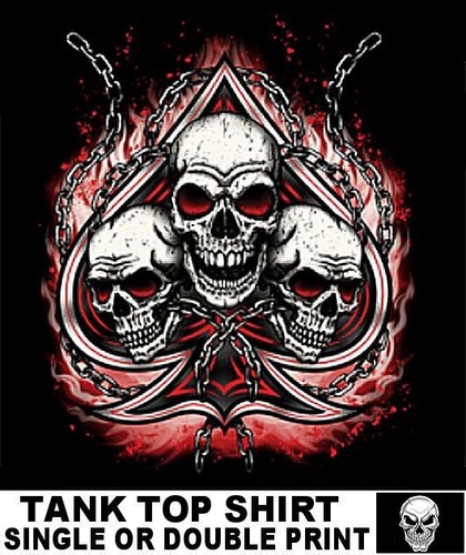 Canotta outlaw biker skulls - outlaw,