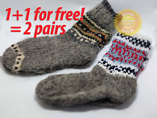 2 paia calze uniche lana di pecora 100% naturali calde fatte a mano casual tutte le taglie nuove