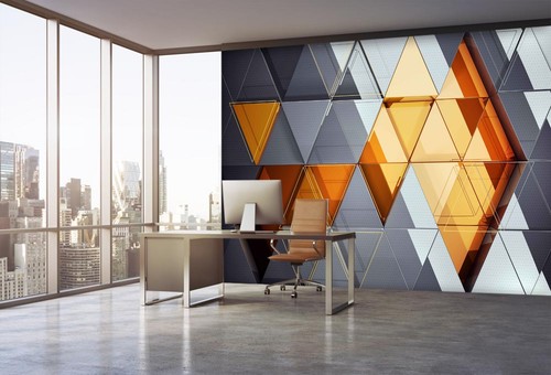 Specchio grigio triangolo - 3d,
