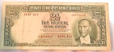 Turchia 2 1/2 lire 25.4.1939 P