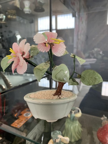 Vintage jade and rose quartz - and,