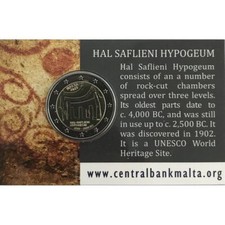2 euro Malta 2022 COINCARD UNESCO: ipogeo di Hal Saflieni