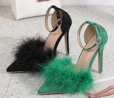 Sandali donna pelliccia orlo