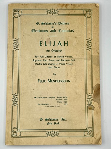 Elijah oratorio per coro - oratorio,
