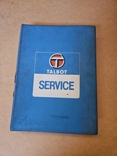 Manuale Di Riparazioni Talbot Solara 1307 1308 1510 Vintage Officina 1980