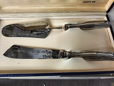 Coltello E Paletta Dolce Con Manici Argento 800