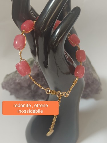 Bracciale rigido rodonite - bracciale,