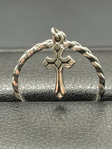 Anello pendente croce - anello, cavo