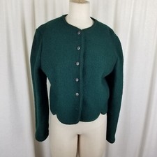 Cardigan maglione lana bollita vintage Alcott & Andrews giacca donna M kilt cacciatore