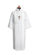 TUNICA PRIMA COMUNIONE CON DUE PIEGONI COMPLETO DI FINTO CAPPUCCIO MOD. T-003