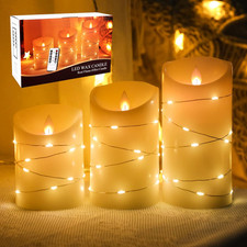 Candele LED Senza Fiamma Set Di 3, 10/12.7/15.2Cm Luci Di Candele, Batteria Pila