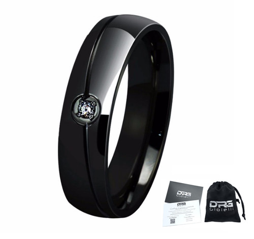 Anello acciaio nero - nero, uomo
