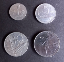 ITALIA 1955 Lire 1, 5, 10, 50