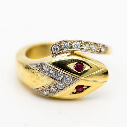 Anello serpente 585 14k oro - anello,