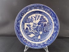 ANTICO PIATTO SEMI PORCELLANA COLLEZIONE WILLOW VITTORIANO INGLESE FINE 800