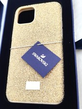 Nuova con scatola Swarovski 5533961 custodia smartphone iPhone 11 Pro tono oro (D1)