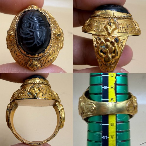 Anello calligrafia pietra nera