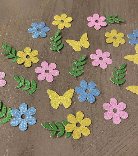 Flowers butterflies glitter - butterflies,