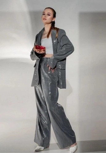 Zara blazer grigio argento - blazer,