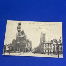 PARIS SAINT ETIENNE DU MONT TOUR CLOVIS - CARTOLINA PICCOLA BIANCO E NERO
