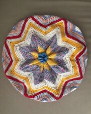 Cuscino Rotondo Vintage Ad Uncinetto Multicolore 