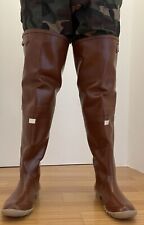 STIVALI SUPERGA GOMMA MARRONE TAGLIA 43 MEZZA COSCIA MADE IN ITALY 1970 RARE