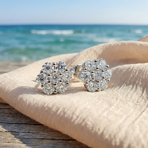 Orecchini con brillanti - , in