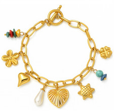 BRACCIALE CHARM PLACCATA ORO