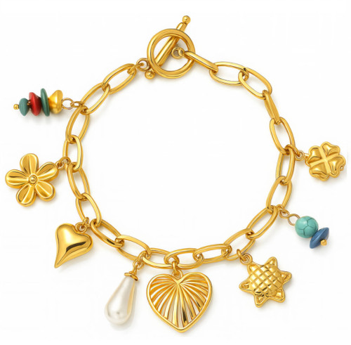Bracciale charm placcata - charm,
