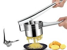 Schiacciapatate pressa in acciaio inox manico a leva fori laterali schiaccia 