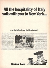ITALIAN LINE NAVIGAZIONE NAVE MICHELANGELO 1967 Pubblicità 1 pagina