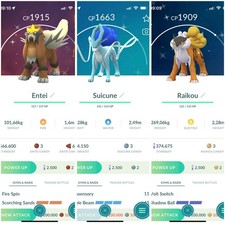 ✨Shiny Entei, Suicune, Raikou✨ - P T C 80.000 Stardust - Descrizione