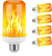 STOCK 4 LAMPADE E27 EFFETTO FIAMMA FUOCO 7W DECORAZIONE CASA GIARDINO 3 FUNZIONI