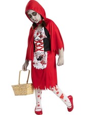 Costume da cappuccetto rosso zombie per Bambina Halloween Funidelia