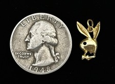 Collana con ciondolo coniglietto Playboy in oro giallo 14 kt vintage
