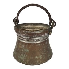 ANTICA Pentola in rame con manico di ferro stagnata VINTAGE EPOCA 800 COLLEZIONE