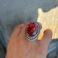 Anello Uomo Grande Rubino