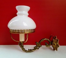 BRASS SCONCE WITH OPALINE