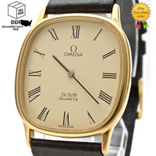 Orologio Vintage [Ecc+5] OMEGA De Ville 1365 Oro Quadrante Romano Quarzo Unisex 30mm