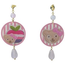 Orecchini traforati LEBOLE Italia linea cerchio grande quarzo rosa rosa ORSACCHIOTTO