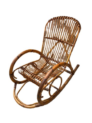 Dondolo vimini vintage - vimini,